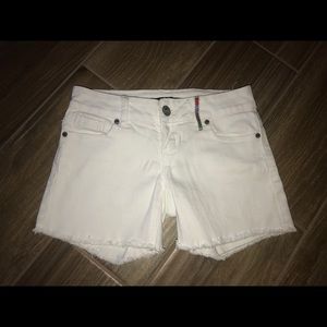 White jean shorts